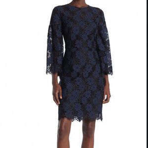 Trina Turk Navy and Black Lace Dress